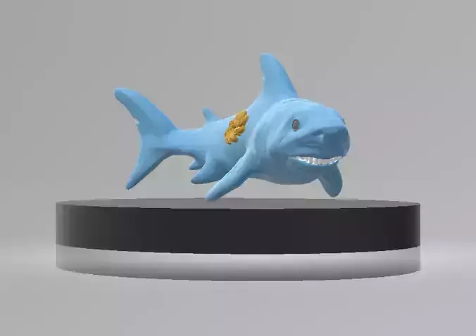 Cartoon Shark with a Twist 3D Printable Model
