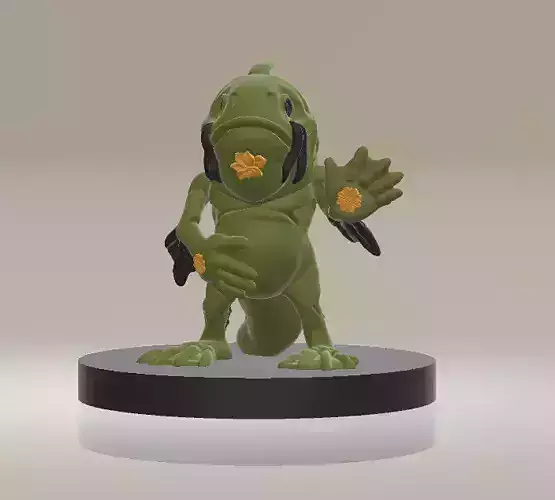 Green Frog Character 3D Printable Model