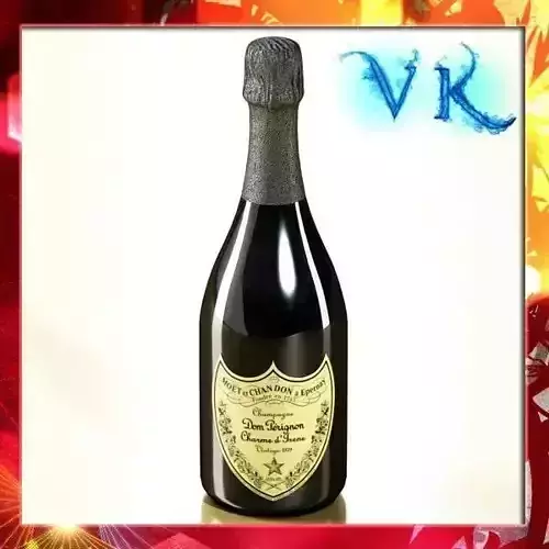 Champagne Dom Perignon Bottle 3D model