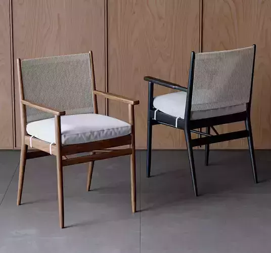 Modern Rope Back Wooden Chairs