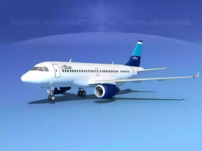 Airbus A319 Jet Blue 1 3D model