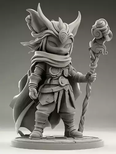 Mystic Forest Mage - Stylized Fantasy Sorcerer 3D Model