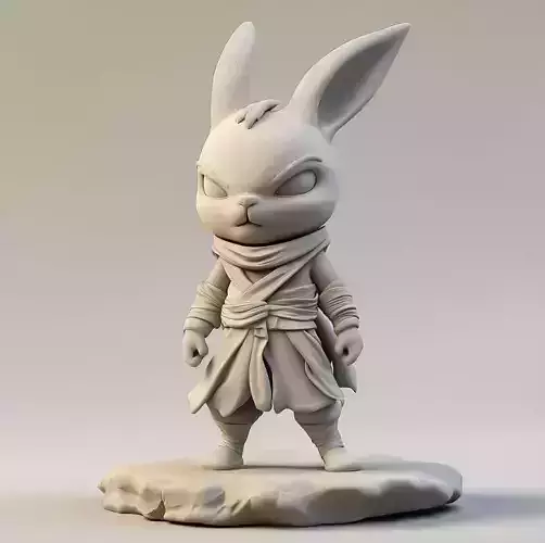 Warrior Bunny - Stylized Fantasy Fighter 3D Model