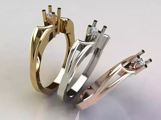  15 Pointer Solitaire Ring For Diamond