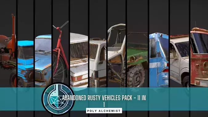 Abandoned Rusty Vehicles Pack 11 In 1