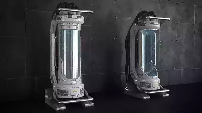 Sci Fi Container Capsule Low-poly 3D model