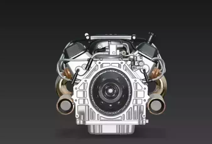 Chevy LS3 - LS7 Small-Block V8 Engine - High-Detail PBR 3D model 7