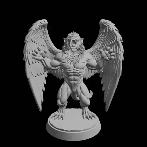 Winged Lion Monster 3D Model