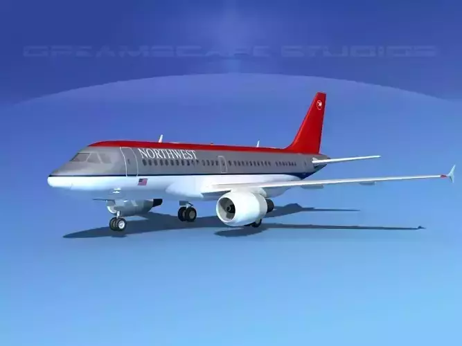 Airbus A319 Northwest Airlines 1 3D model