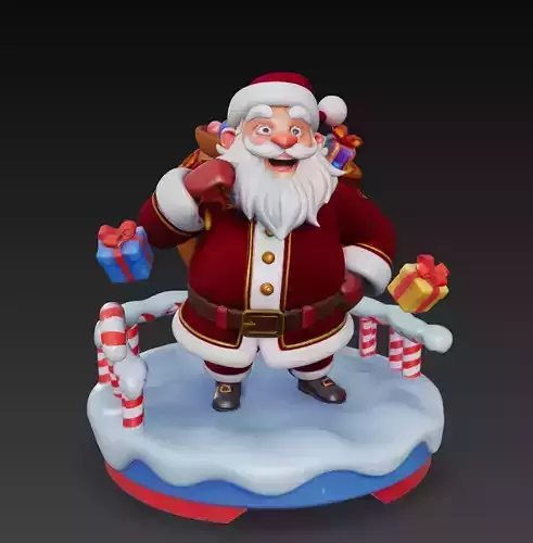 Santa Claus with Gifts - Classic Christmas Character 3D Model