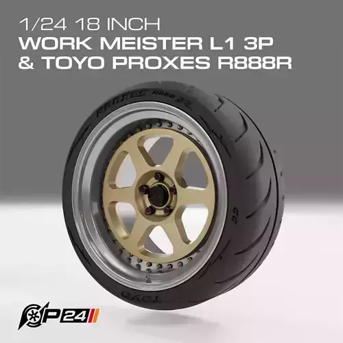 1-24th 18-inch Work Meister L1 3P and Toyo Proxes R888R Combo