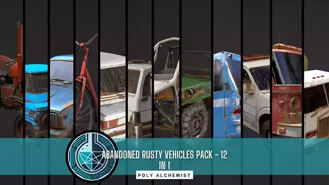 Abandoned Rusty Vehicles Pack 12 In 1