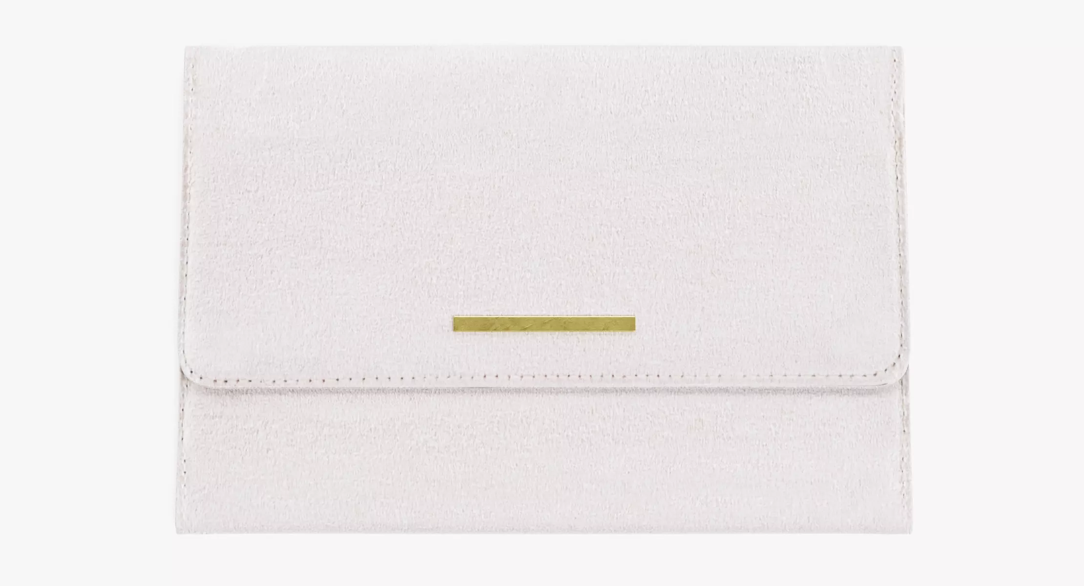 Suede Purse - White Handbag 3D model