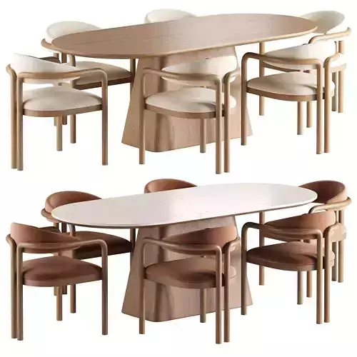 Palermo Fabric Dining Chair and Thorsten Dining Table