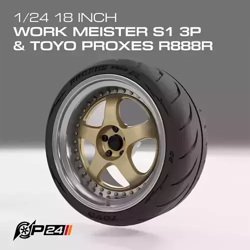 1-24th 18-inch Work Meister S1 3P and Toyo Proxes R888R Combo