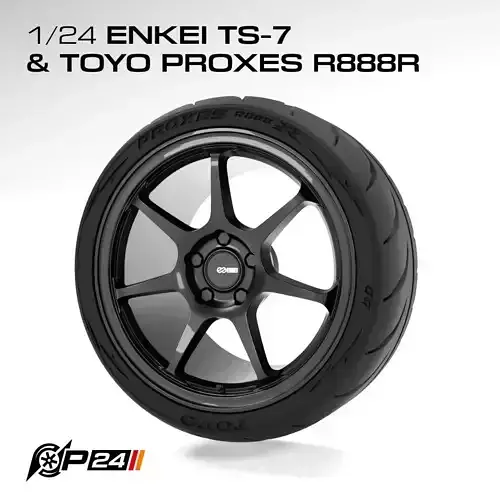 1-24th 18-inch Enkei TS-7 and Toyo Proxes R888R Combo