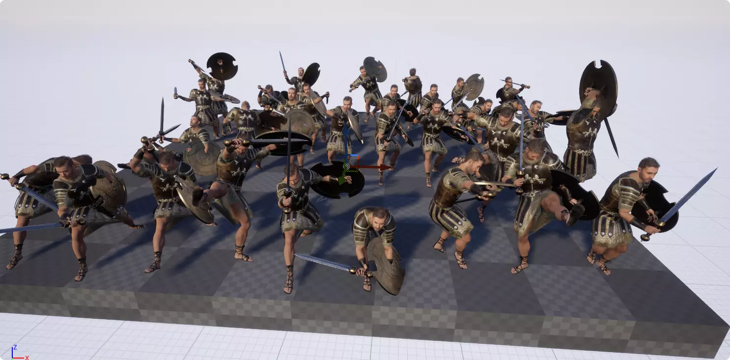Realistic Roman Gladiator Warrior UE5 Ready Project Sword Combat Low-poly 3D model