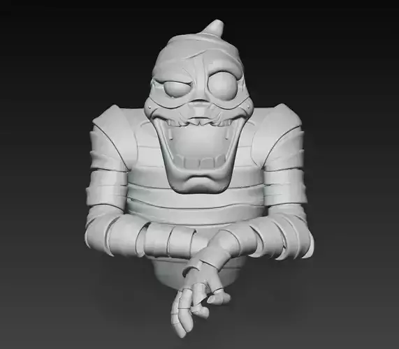 Cursed Mummy Bust - Stylized Horror 3D Model