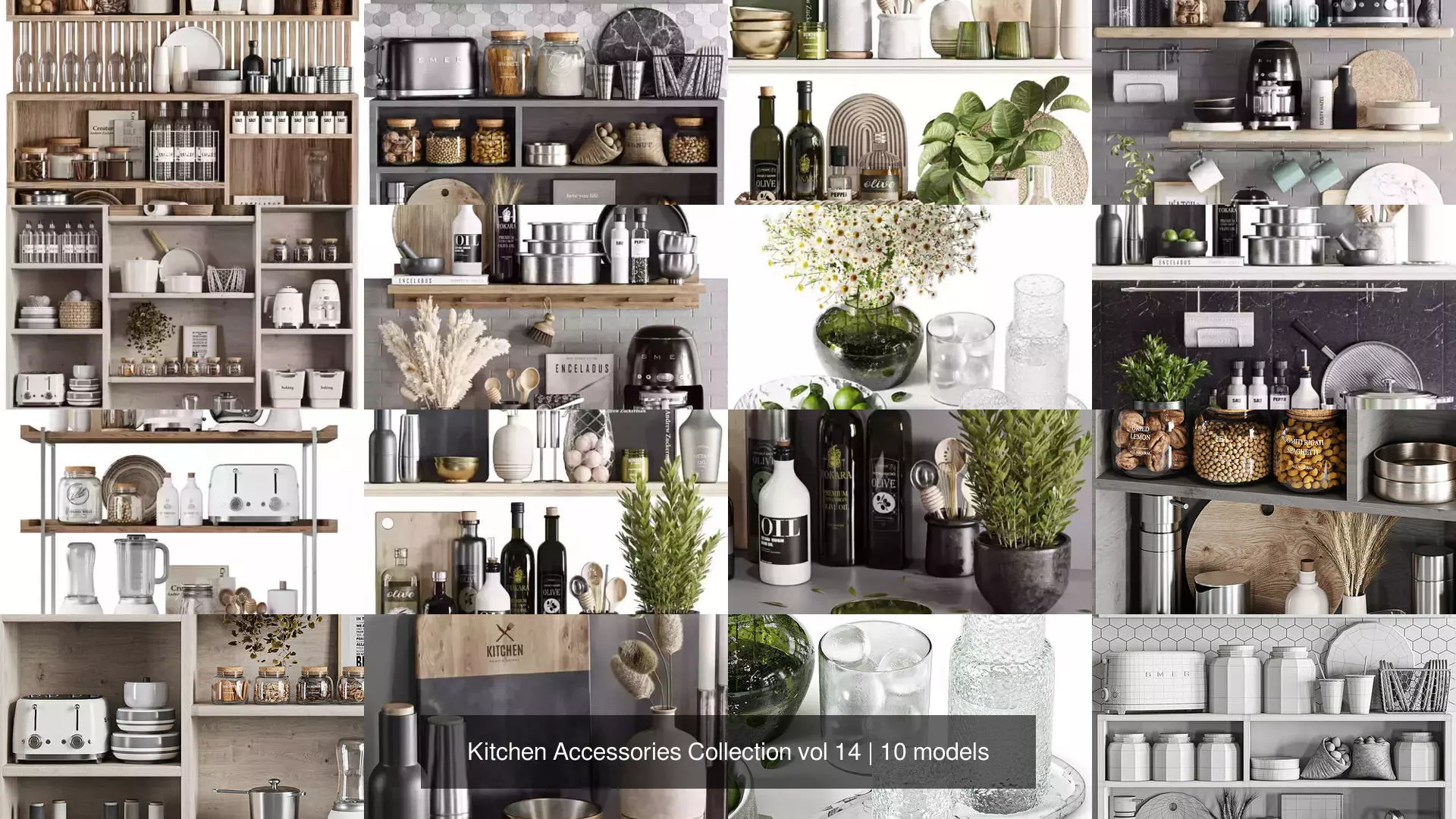 Kitchen Accessories Collection vol 14 3D Model Pack