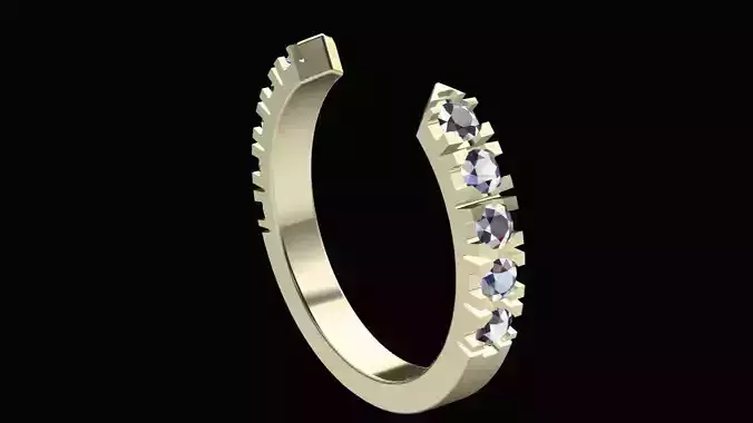 Open Shank Pave Accented Band File Item 73