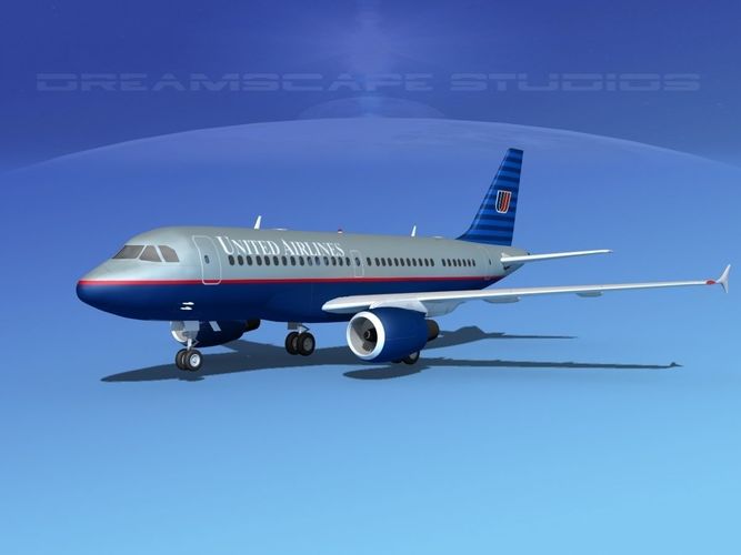 Airbus A319 United Airlines 1 3D model