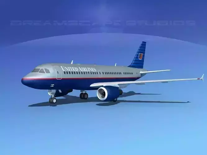 Airbus A319 United Airlines 1 3D model