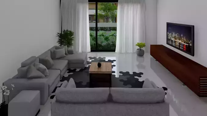 Modern Two-Story House 3D model 3