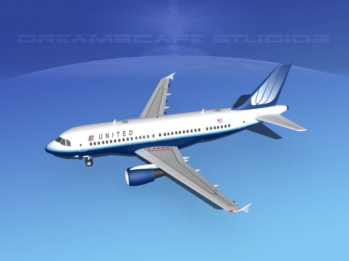 Airbus A319 United Airlines 2 3D model_9