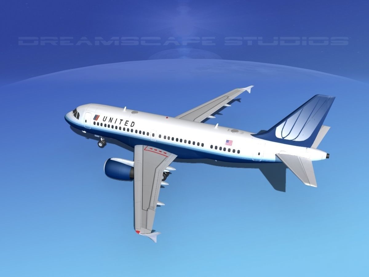 Airbus A319 United Airlines 2 3D model_8