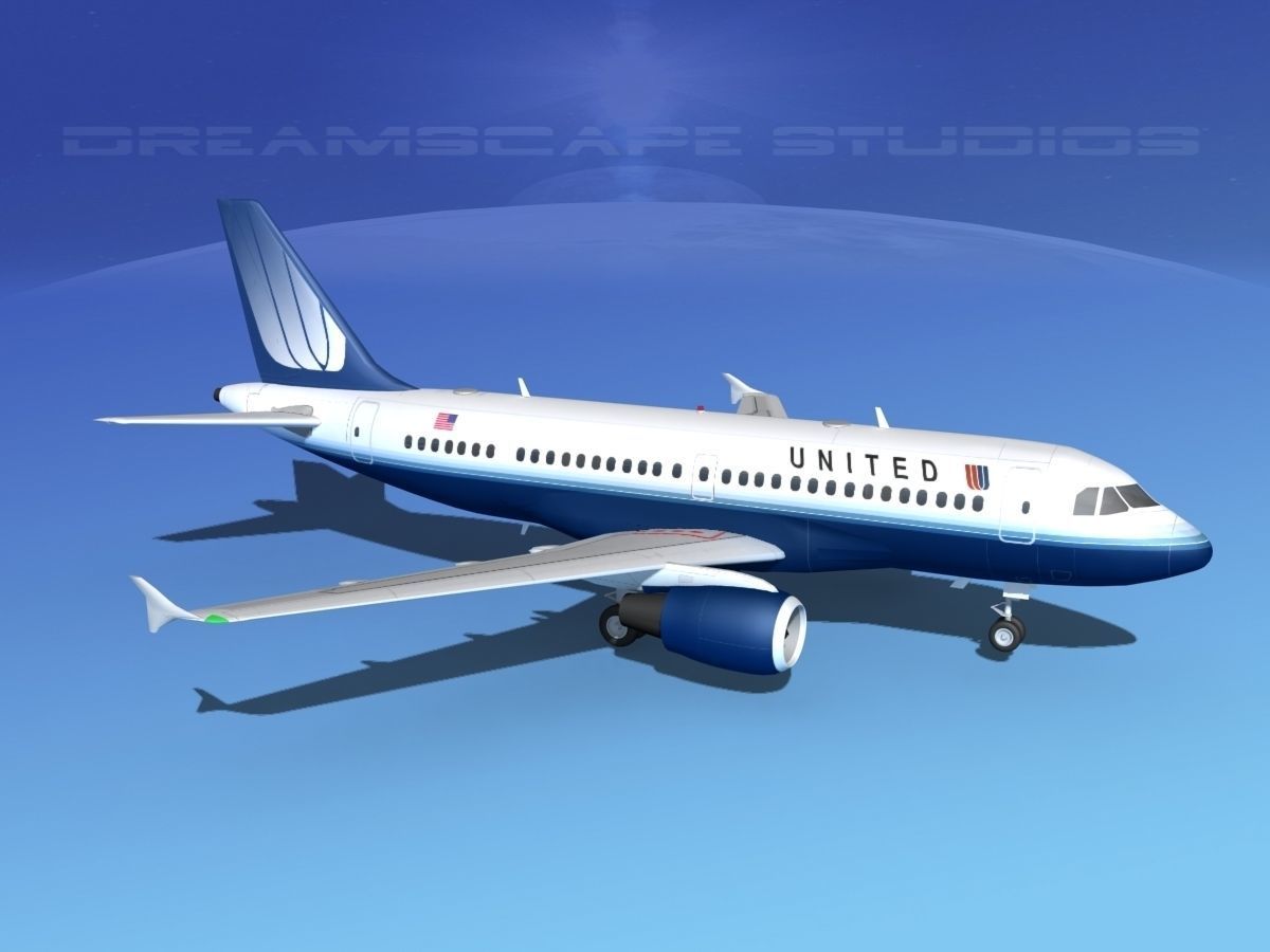 Airbus A319 United Airlines 2 3D model_3