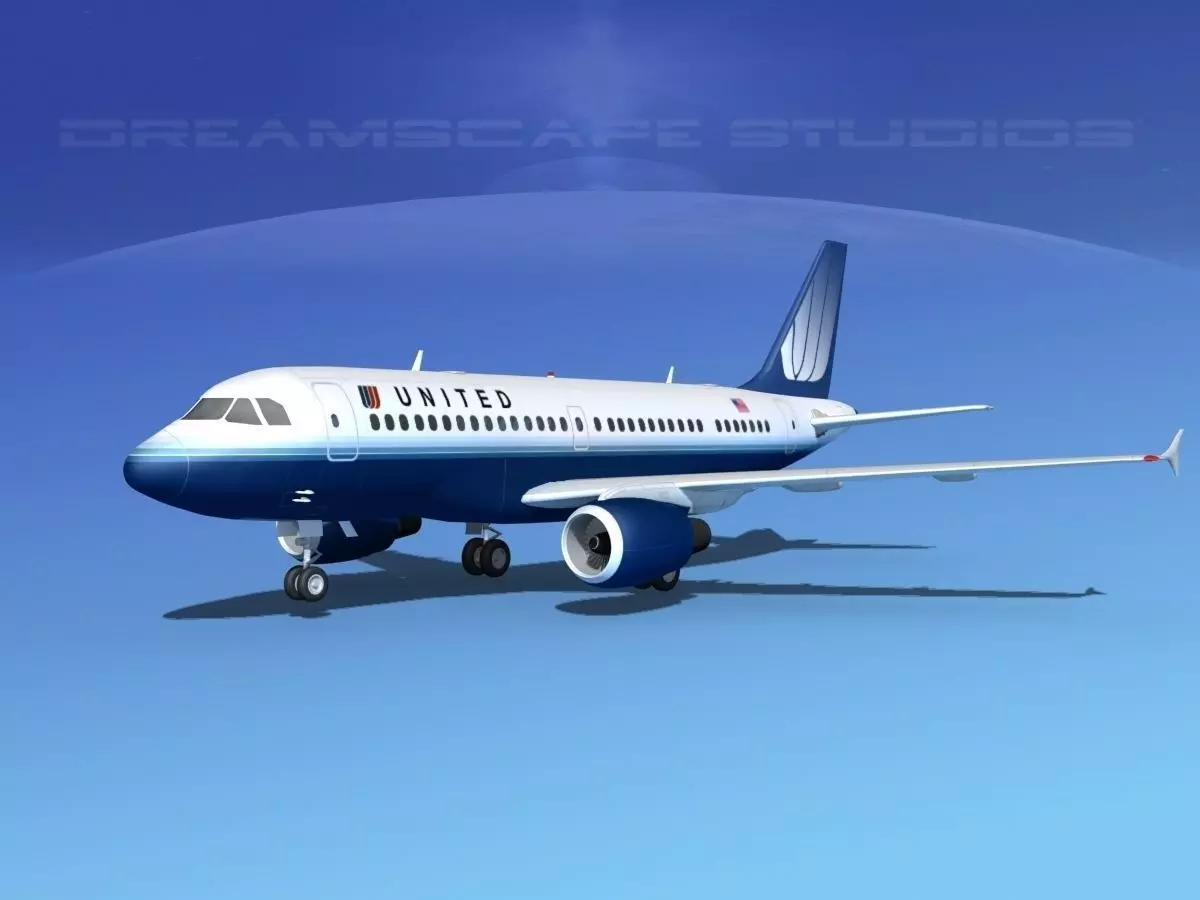 Airbus A319 United Airlines 2 3D model_0