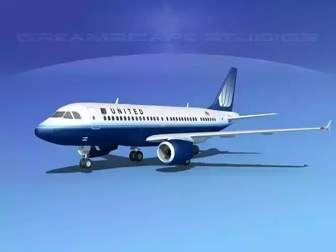 Airbus A319 United Airlines 2 3D model