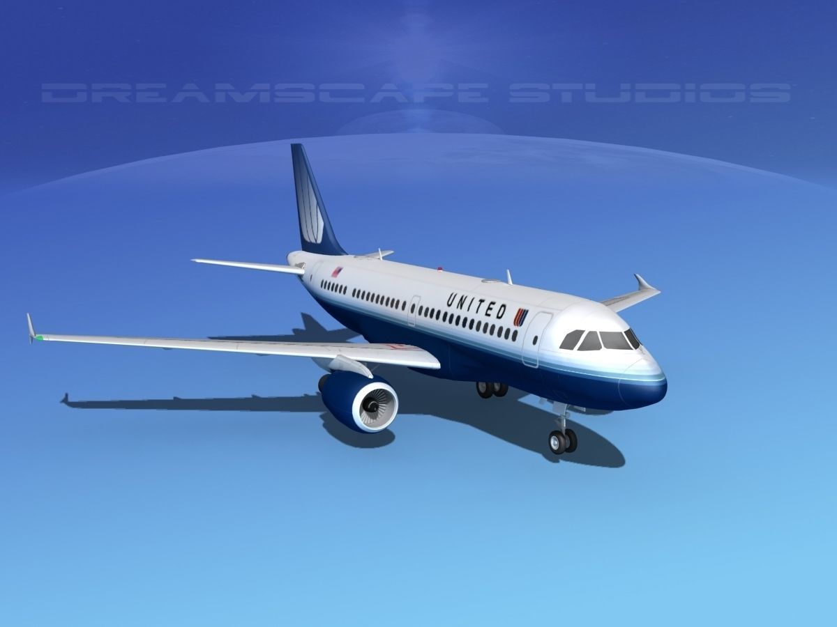 Airbus A319 United Airlines 2 3D model_2