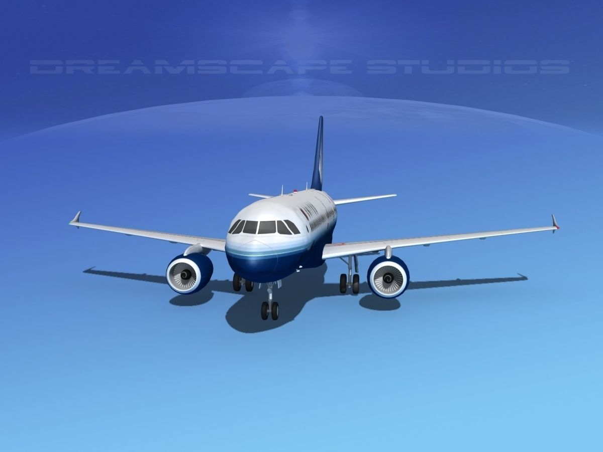 Airbus A319 United Airlines 2 3D model_1