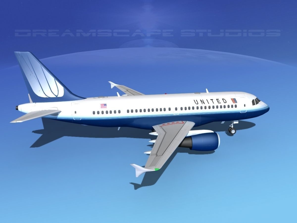 Airbus A319 United Airlines 2 3D model_4