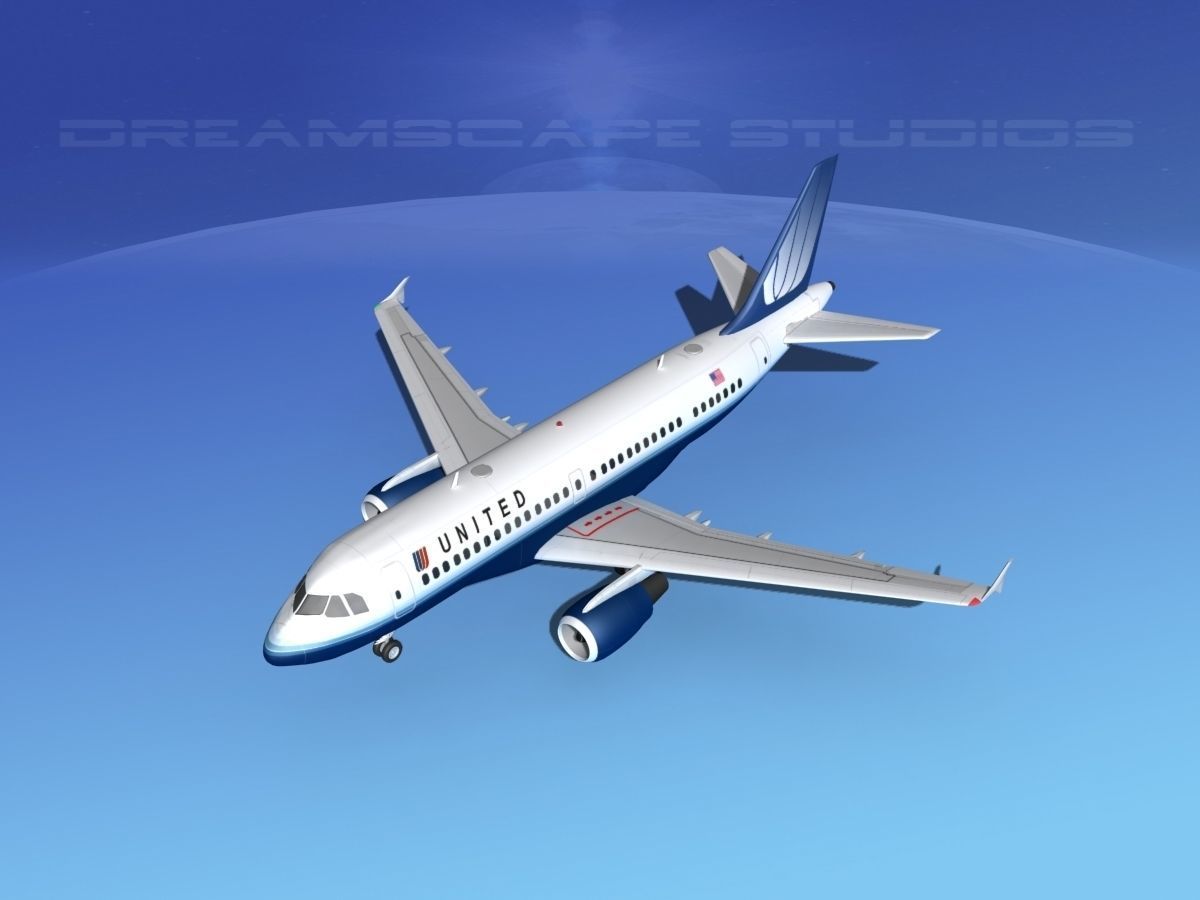 Airbus A319 United Airlines 2 3D model_10