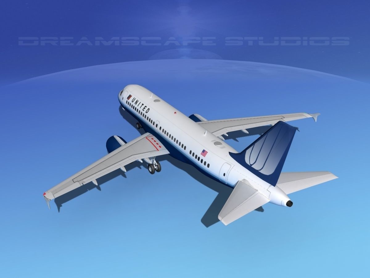 Airbus A319 United Airlines 2 3D model_7