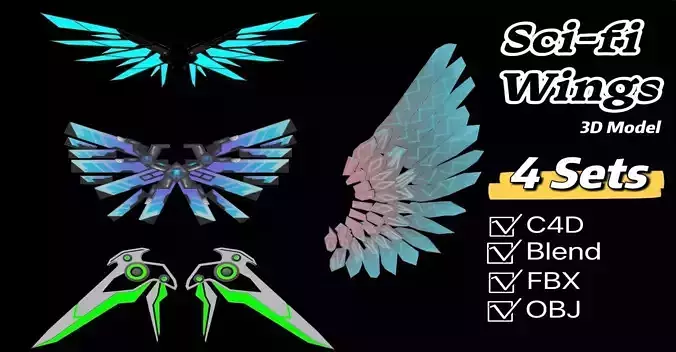 Sci Fi Wings 3D Pack
