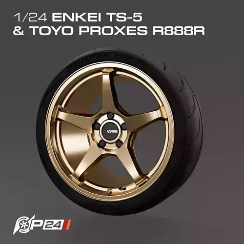 1-24th 18-inch Enkei TS-5 and Toyo Proxes R888R Combo