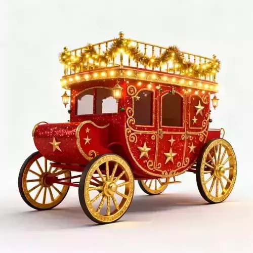 Stylized Festive Carnival Carriage 3D Model