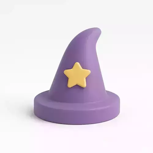 Minimal Wizard Hat Magic Figurine