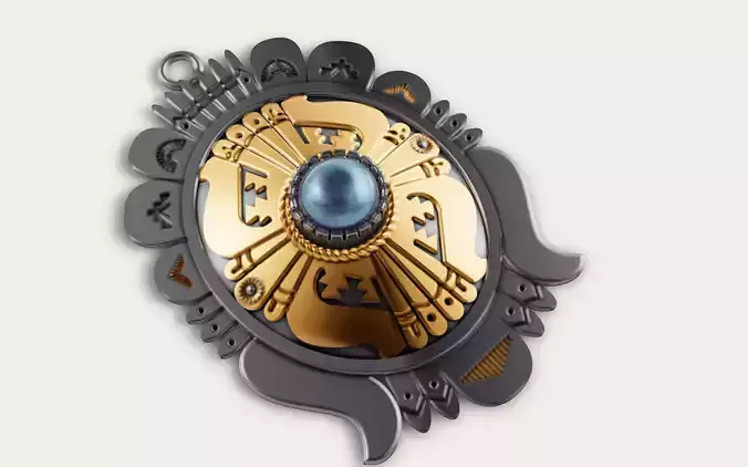 Tribal Medallion Pendant 3D Model STL CAD File