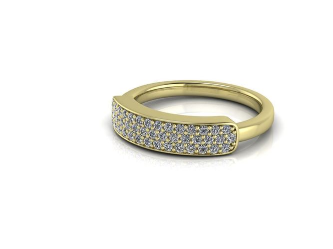 Pave Gold and Diamonds Ring 3D print model
