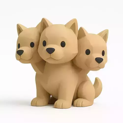 Tiny Cerberus Three-Headed Puppy Figurine