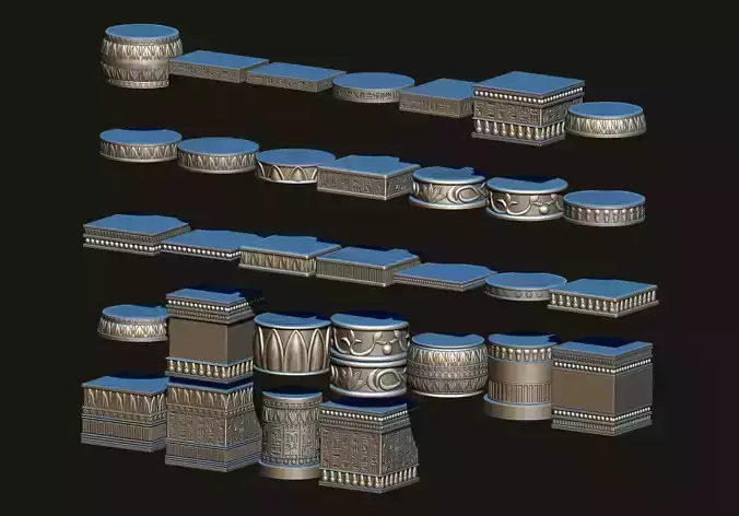 Egyptian Pharaoh Bust Base Collection  3D Print Model