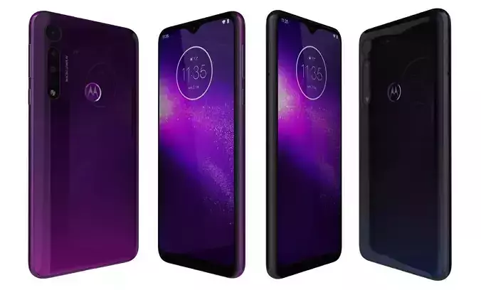 Motorola One Macro Space Blue And Ultra violet High Poly