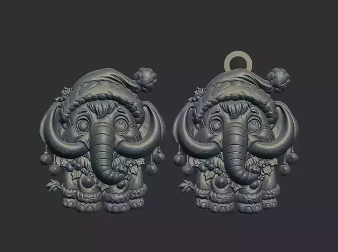 elephant christmas  keychain