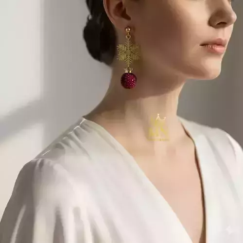 Royal Snow Ruby Earrings
