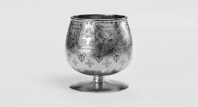 Viking Cup - Ornate Norse Goblet Prop 3D model