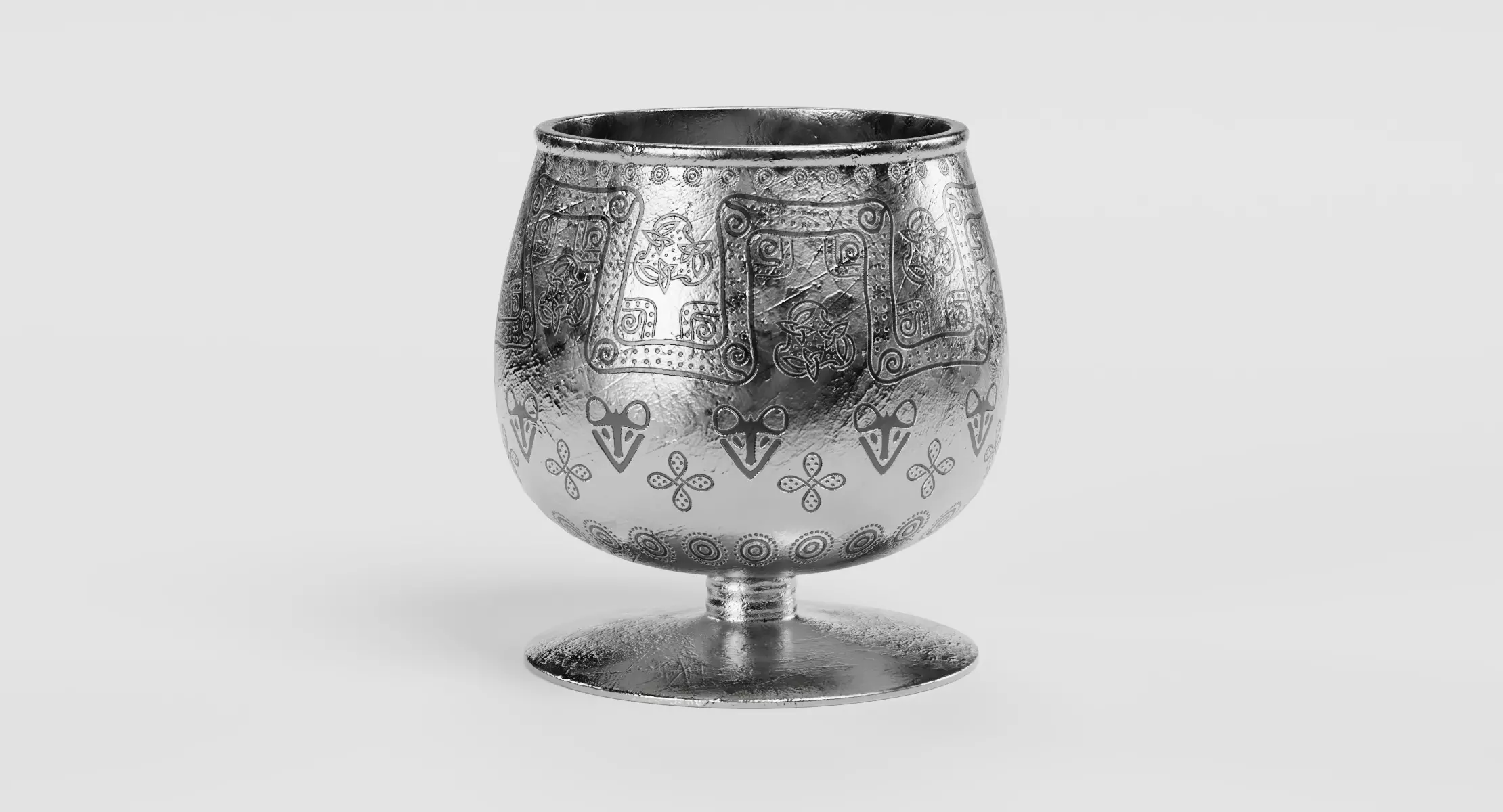 Viking Cup - Ornate Norse Goblet Prop 3D model
